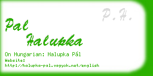pal halupka business card